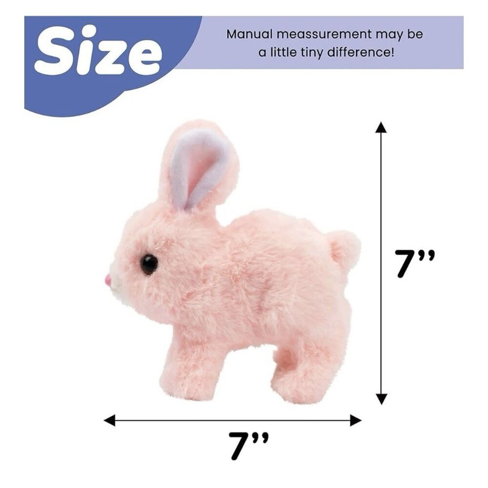 Hopping Plush Rabbit Toy Interactive Electronic Pet Bunny Pink New - Picture 7 of 11